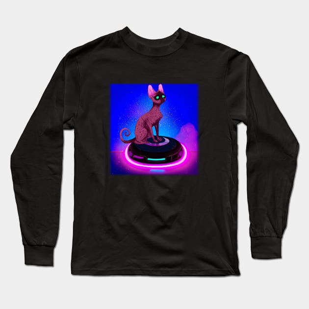 Cyberpunk Kitty Long Sleeve T-Shirt by Bigrum P. Bear Designs